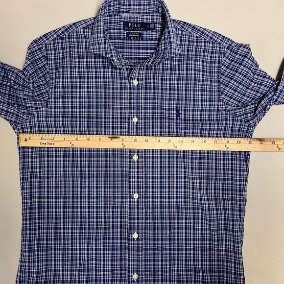 Polo Ralph Lauren Performance Button Up Shirt Mens Small Blue Plaid Long Sleeve - Picture 9 of 11